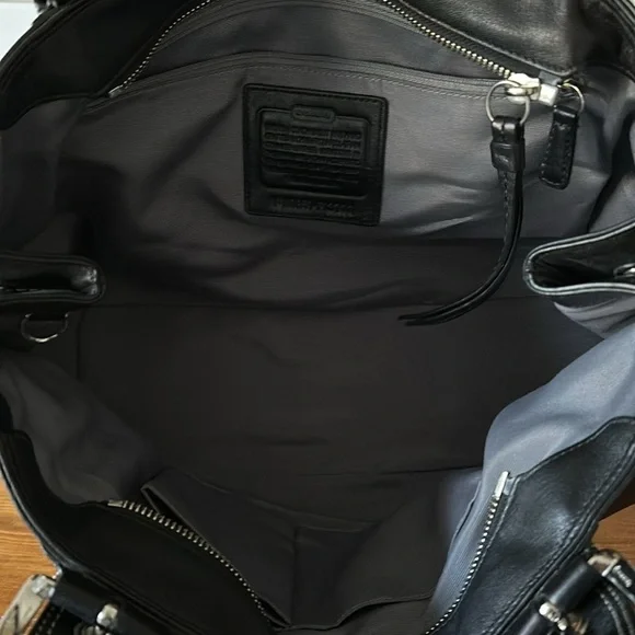 Coach Soho Black Pleated Leather Satchel - Picture 10 of 16